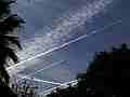 Several jet trails cross timelapse � digitally upscaled scene from Stitching the Sky Cat.#V01186x, 1280x720 Motion JPEG (.AVI), 4 sec. at 30fps 