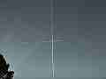 Two jets cross trails timelapse � digitally upscaled scene from Stitching the Sky Cat.#V01212x, 1280x720 Motion JPEG (.AVI), 5 sec. at 30fps 