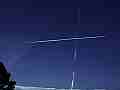 Several jet trails cross time lapse � digitally upscaled scene from Stitching the Sky Cat.#V01213x, 1280x720 Motion JPEG (.AVI), 4 sec. at 30fps 