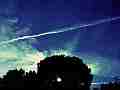 Nice back-lit old approaching at sunset � digitally upscaled scene from Stitching the Sky Cat.#V01233x, 1280x720 Motion JPEG (.AVI), 5 sec. at 30fps 