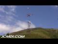 Sikorsky S-64 Skycrane sets 500Kv Tower top into place and flies off (while spotter looks on) Cat.#V04852, 1920x1080 H.264 AVCHD (.MTS), 99 sec. at 30fps 