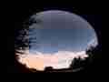 Short fisheye cumulus cloud bank approaching timelapse Cat.#V09692, 1920x1080 Motion JPEG (.AVI), 17 sec. at 30fps 