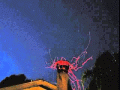 Cool chimney Sparks and starspin timelapse (zoomed) Cat.#V12175a, 1920x1080 Motion JPEG (.AVI), 18 sec. at 30fps 